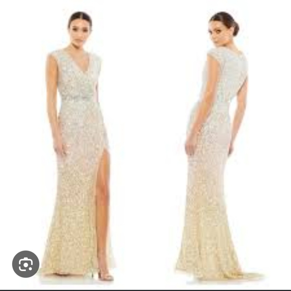 Elegant Gold Sequin Evening Gown